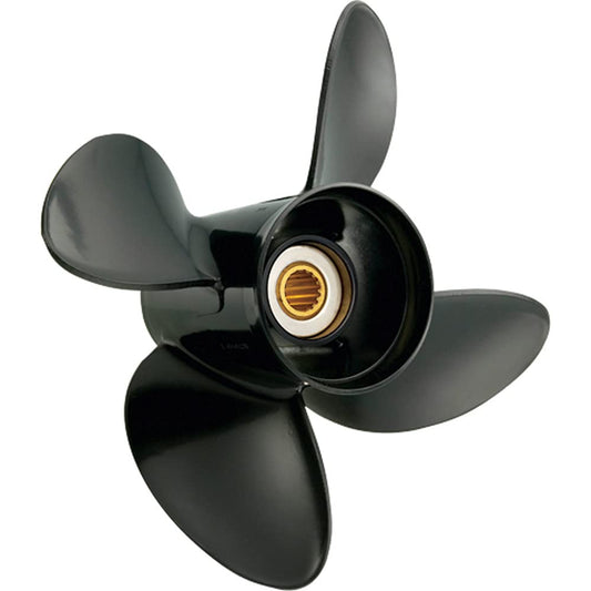 6-15 HP • 2-1/2” Gearcase (8 Tooth Spline & Thru Hub Exhaust) ALUMINUM 4-BLADE - HIGH THRUST PROPELLER