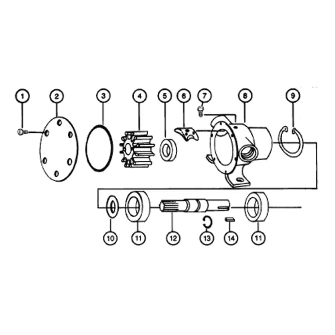 Jabsco Flexible Impeller Pedestal Pump REPLACEMENT PARTS