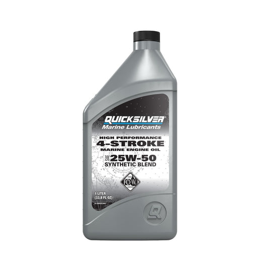 Quicksilver 25W-50 High Performance Marine Engine Oil. 1QUART