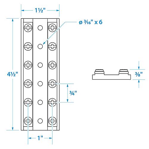 Seachoice-Terminal Block With Brass Hardware