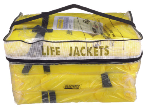 Adult Universal Type II USCGA Life Vests w/Bag, Yellow, 4-Pack