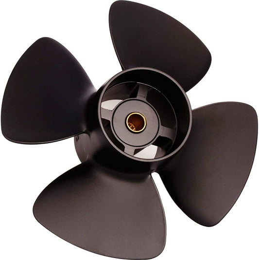 8/9.9 HP • 2-1/2” Gearcase (12 Tooth Spline & Thru Hub Exhaust) ALUMINUM 4-BLADE - HIGH THRUST PROPELLER