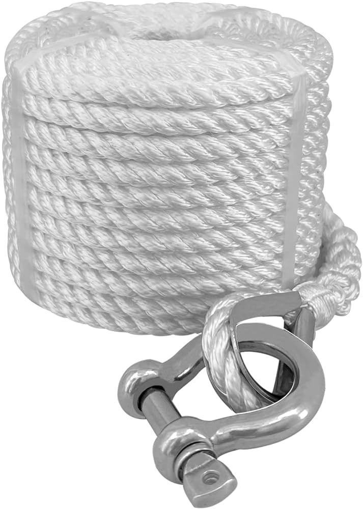 Marpac Braided Polypropylene Anchor Line with Zinc-Plated Hook