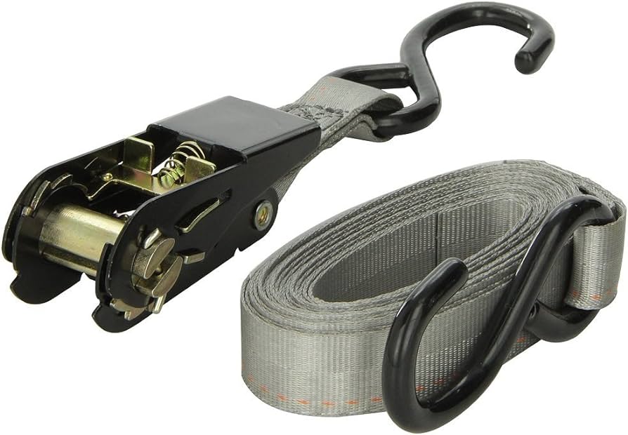 Ratchet Tie Down Strap with S-Hooks