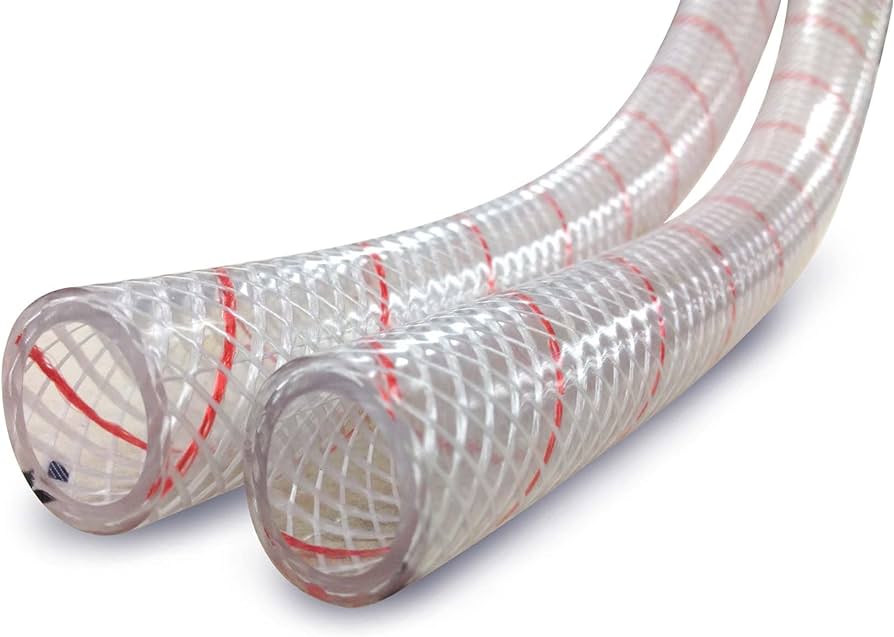 Shields All Clear PVC Tubing - Polyester Reinforced (Red-Tracer)