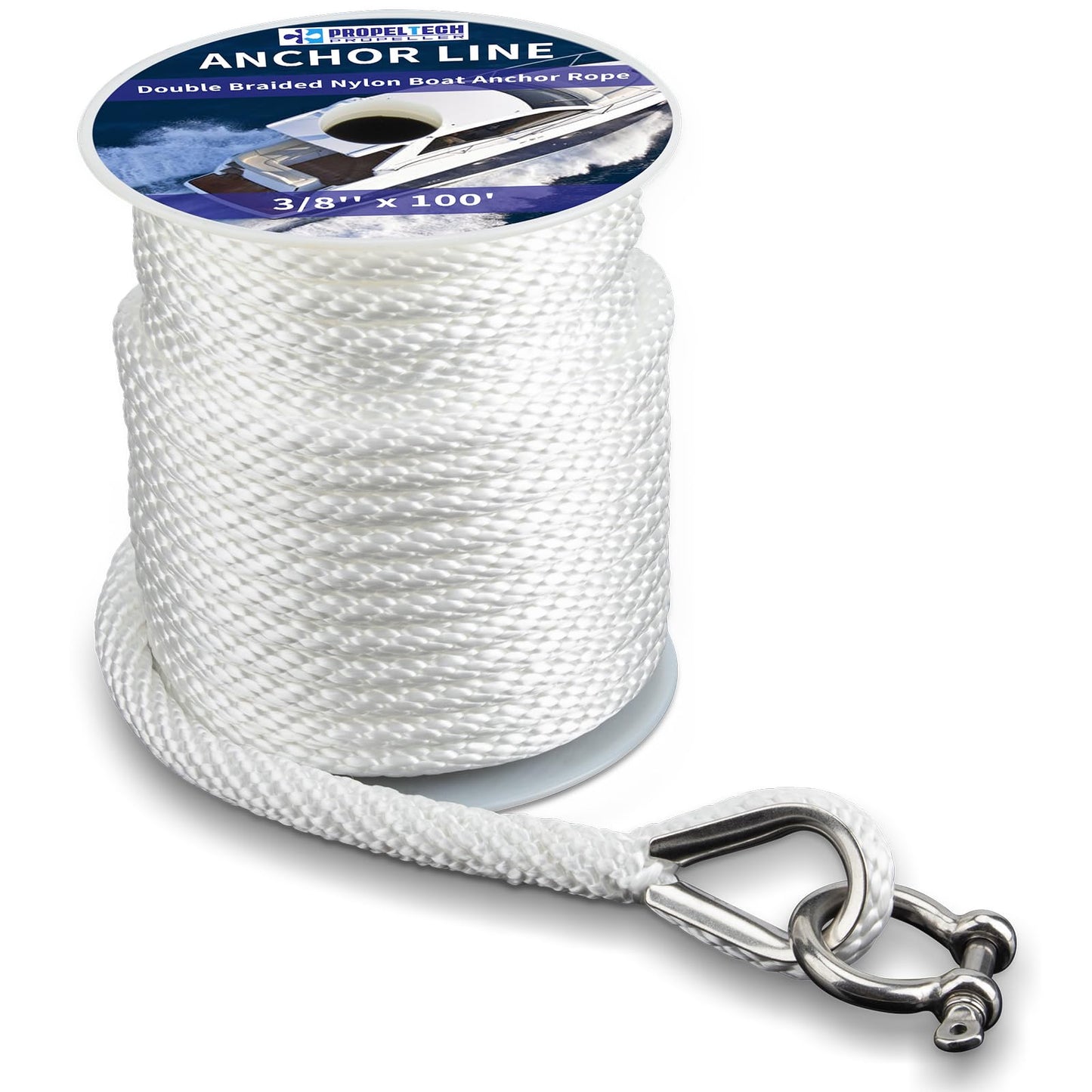 Marpac Braided Polypropylene Anchor Line with Zinc-Plated Hook