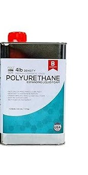 Polyurethane Expanding Liquid Foam 1/2 Gallon KIT, 4 LB Density Polyurethane Foam, Includes 1 Quart of A & 1 Quart Part B, 2 Part Polyurethane Marine Foam