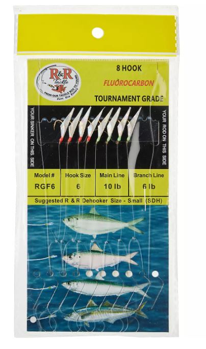 R&R Tackle 8 Strong Hooks Fluorocarbon PGF8