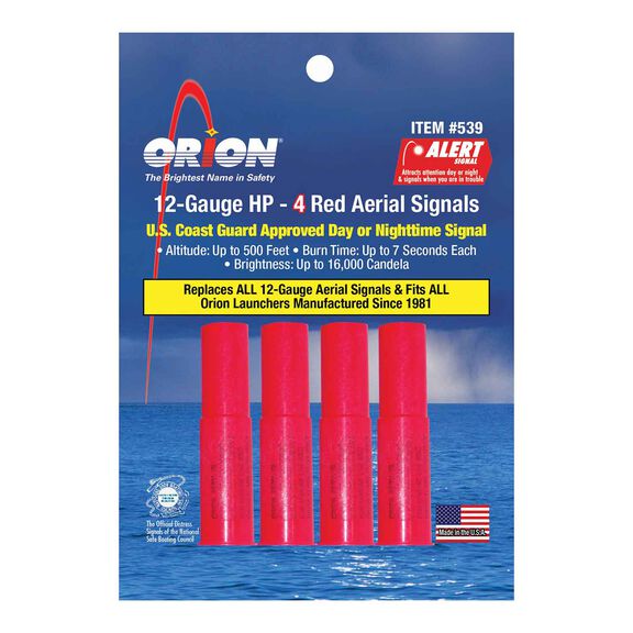 Orion 12-Gauge High Performance Red Aerial Signals (4 Pack)