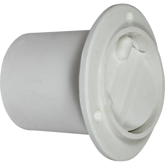 Centek Marine Scupper with Flapper - White