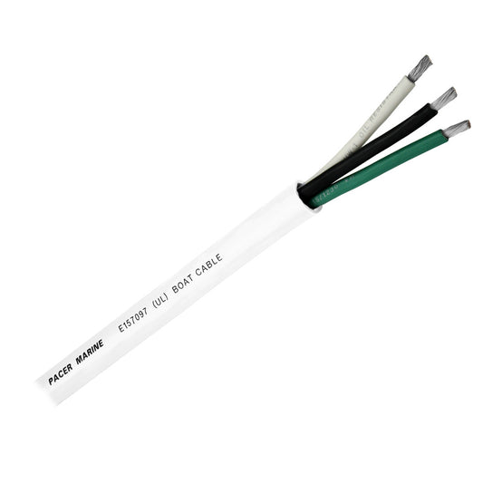 Cable #16/3 White Flat Romex (BK/WH/GN) Marine Wire by Foot