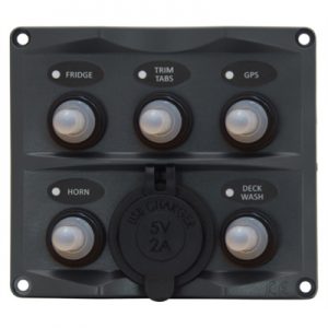 Marpac Toggle Switch Panel with Dual Port USB Charger