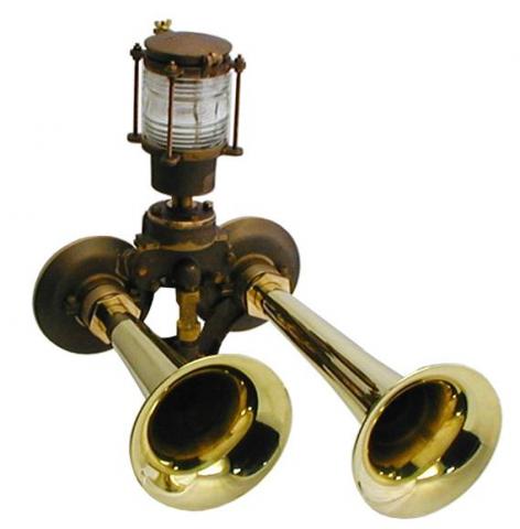 Kahlenberg Model D-2 Heavy Duty Marine Air Horns MANUAL/ELECTRIC COMBINATION VALVE, AIR STRAINER & WHISTLE LIGHT