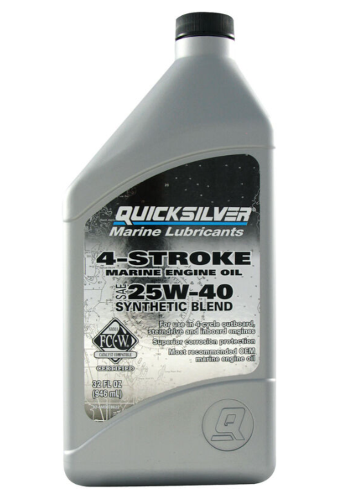 Marine Engine Oil 4-Stroke SAE 25W-40 Synthetic Blend 32oz