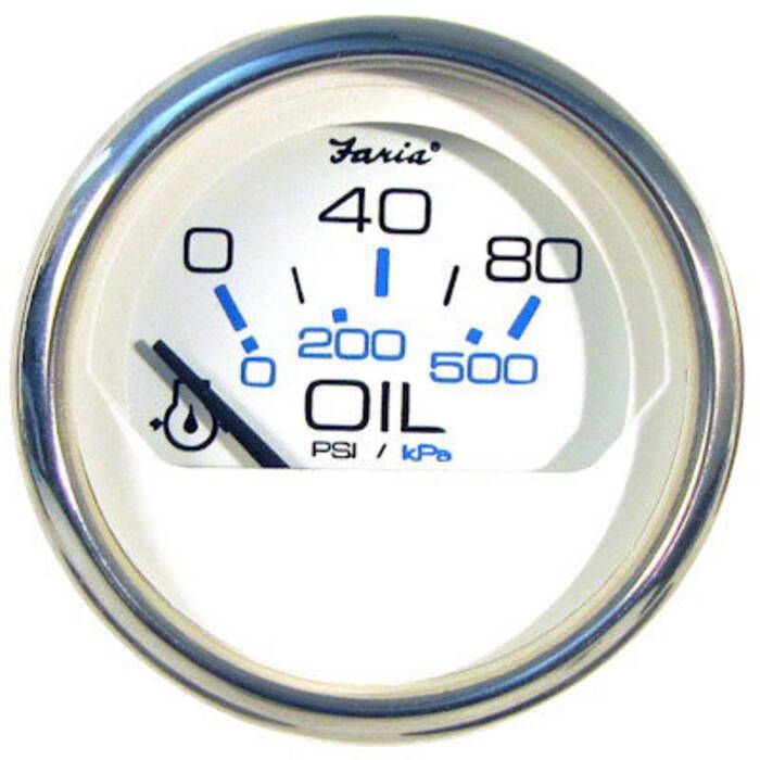 Faria Chesapeake White Stainless Steel Gauges