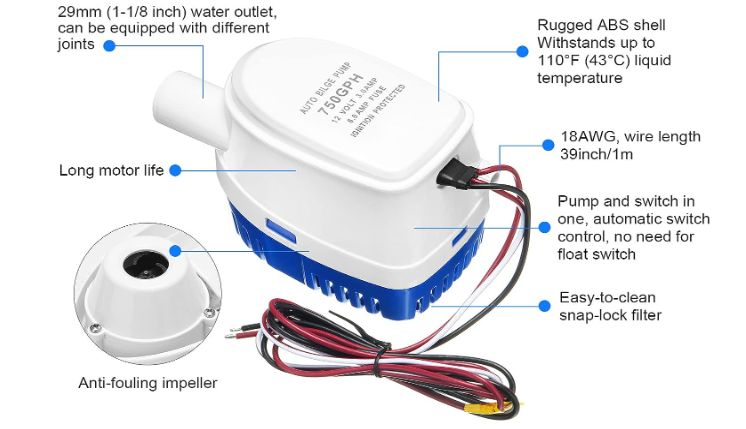 Auto Bilge Pump 12V Submersible (A)