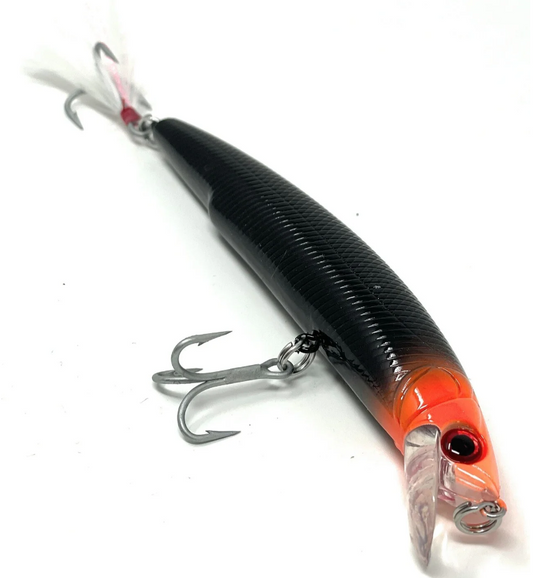 VENSE - SENUELO- Curve Lure Minnow Orange Head Dark