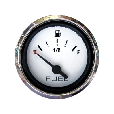 Fuel Gauge Chrome W/ White Face