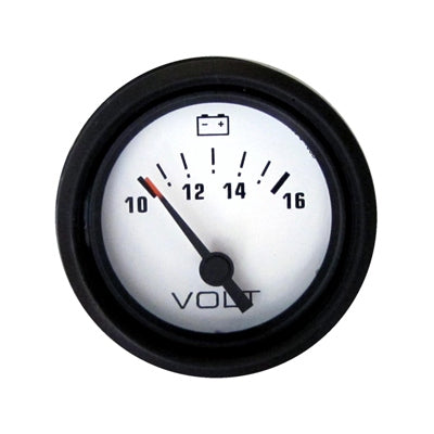 Voltmeter Gauge Black W/ White Face