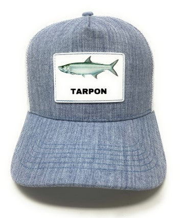 VENSE-HAT/CAP FLAT RUBBER PATCH TARPON-WHITE/LIGHT BLUE