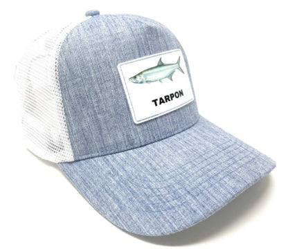 VENSE-HAT/CAP FLAT RUBBER PATCH TARPON-WHITE/LIGHT BLUE