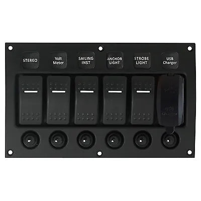 Marpac Water Resistant Curved Switch Panels SWITCH PANEL WITH USB CHARGER