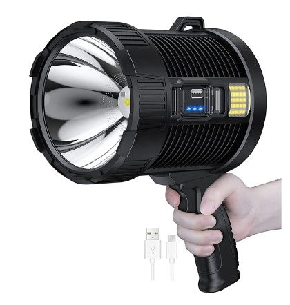 Rechargeable Flashlight and Spotlight, 250000 Lumens Led Spot Lights.  (A)